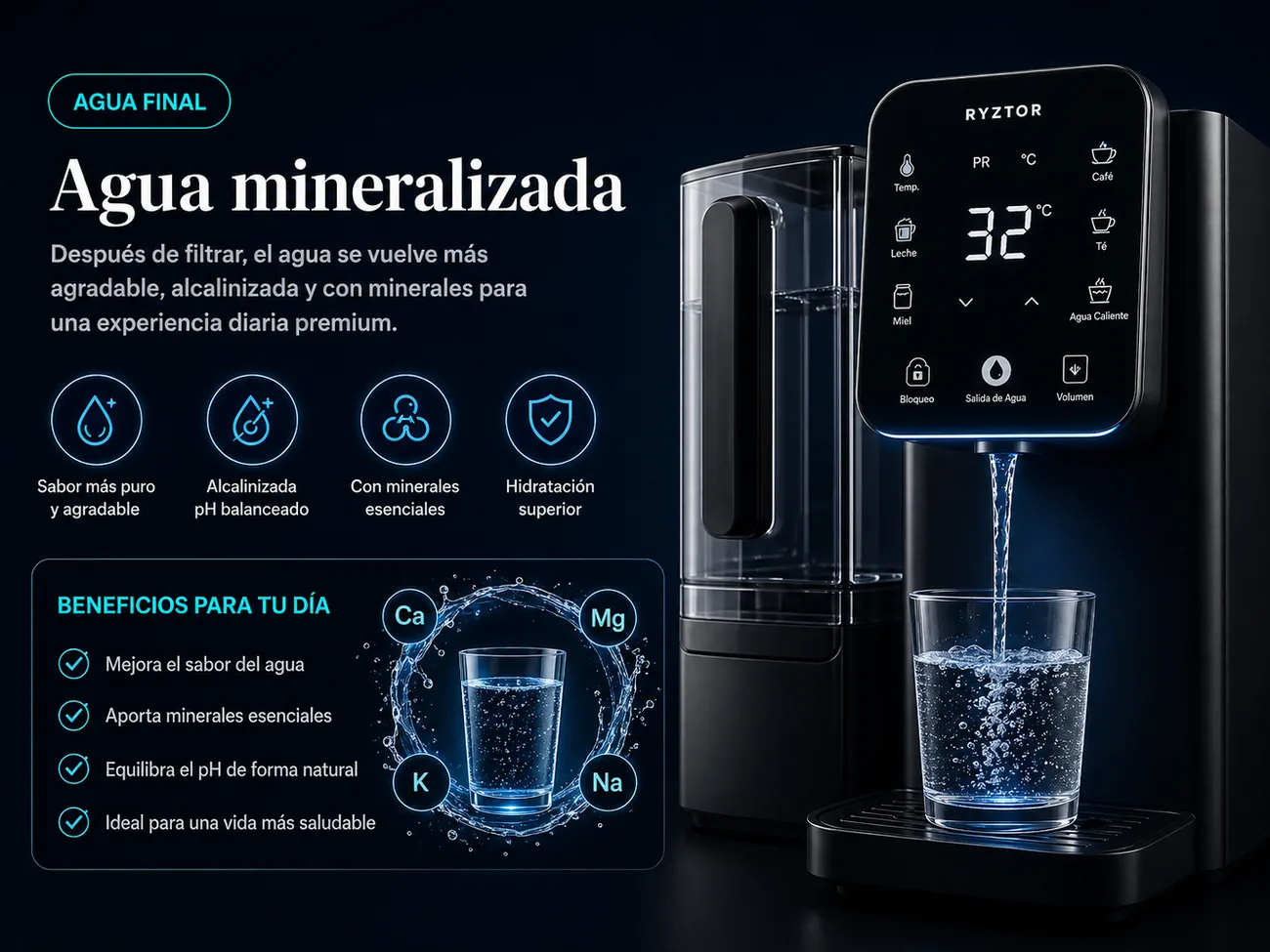 Agua mineralizada despues de filtrar